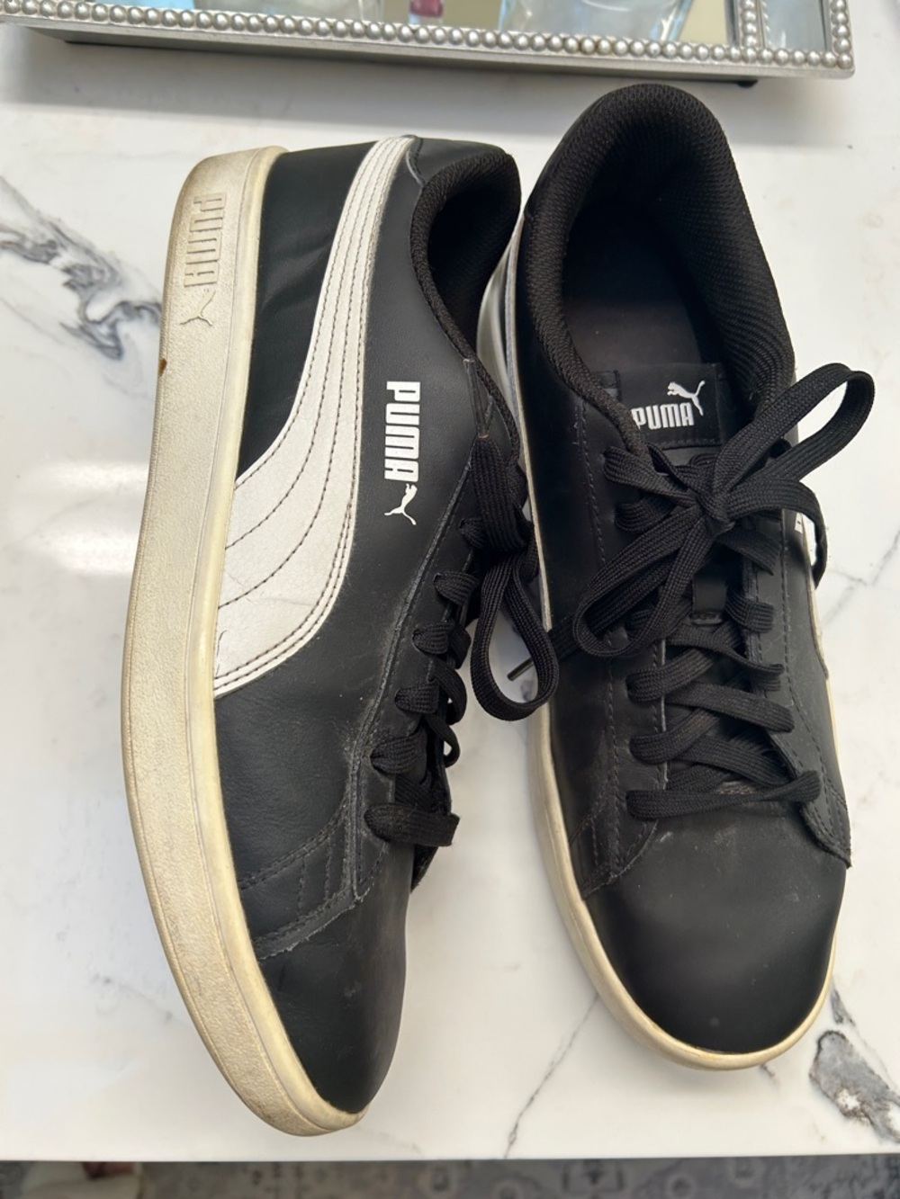 Puma Men’s Black Sneakers with White Formstripe